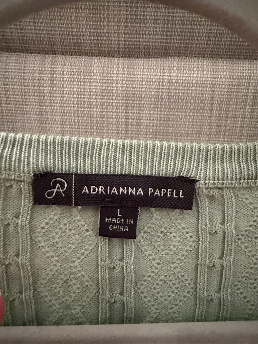 Adrianna Papell Sage Green Short-Sleeve Knit Top - Picture 3 of 5